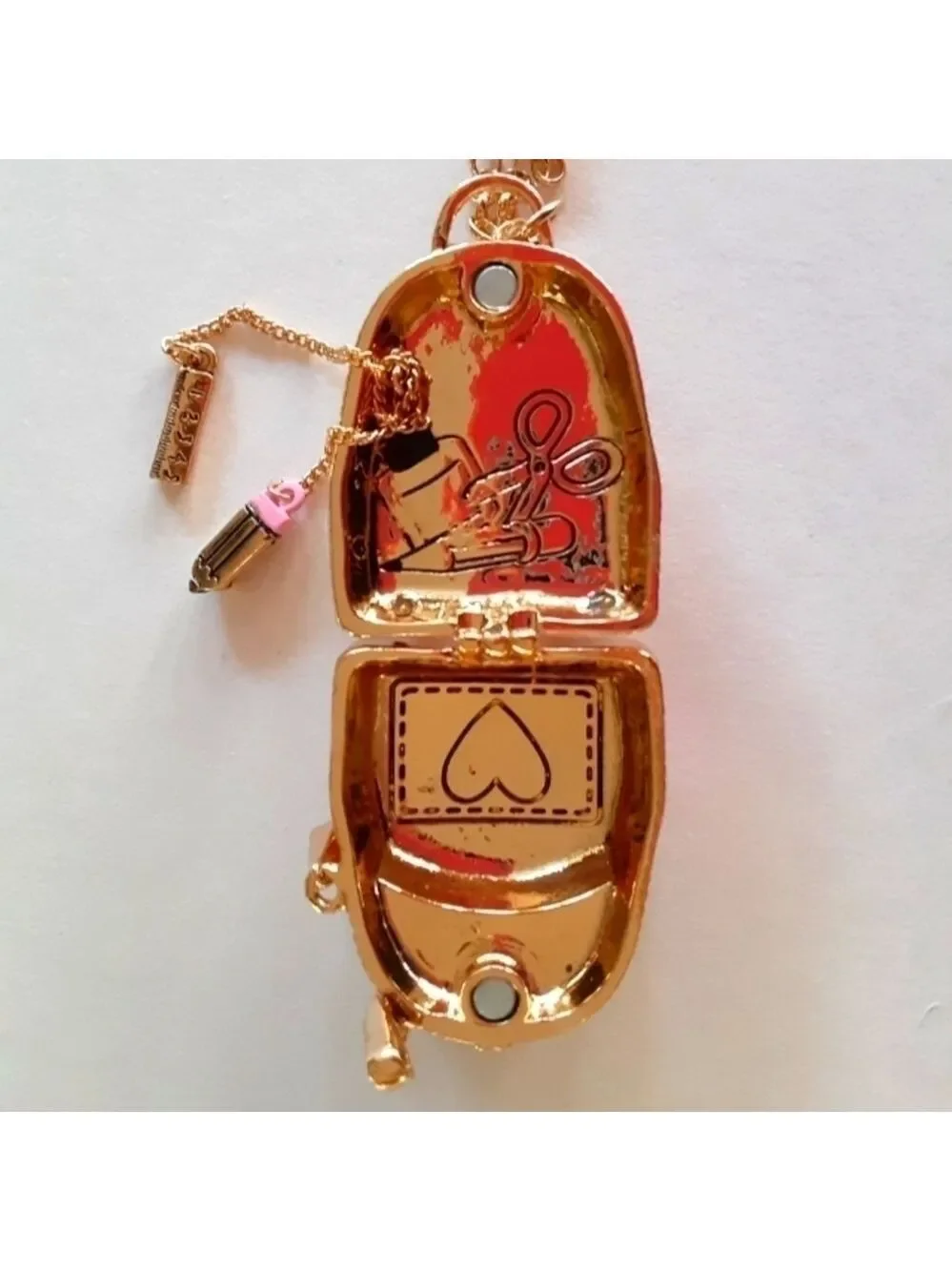 𝅺Betsey Johnson Back To Cool Backpack Locket Charm Necklace New